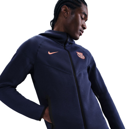Veste survêtement FC Barcelone TechFleece bleu orange