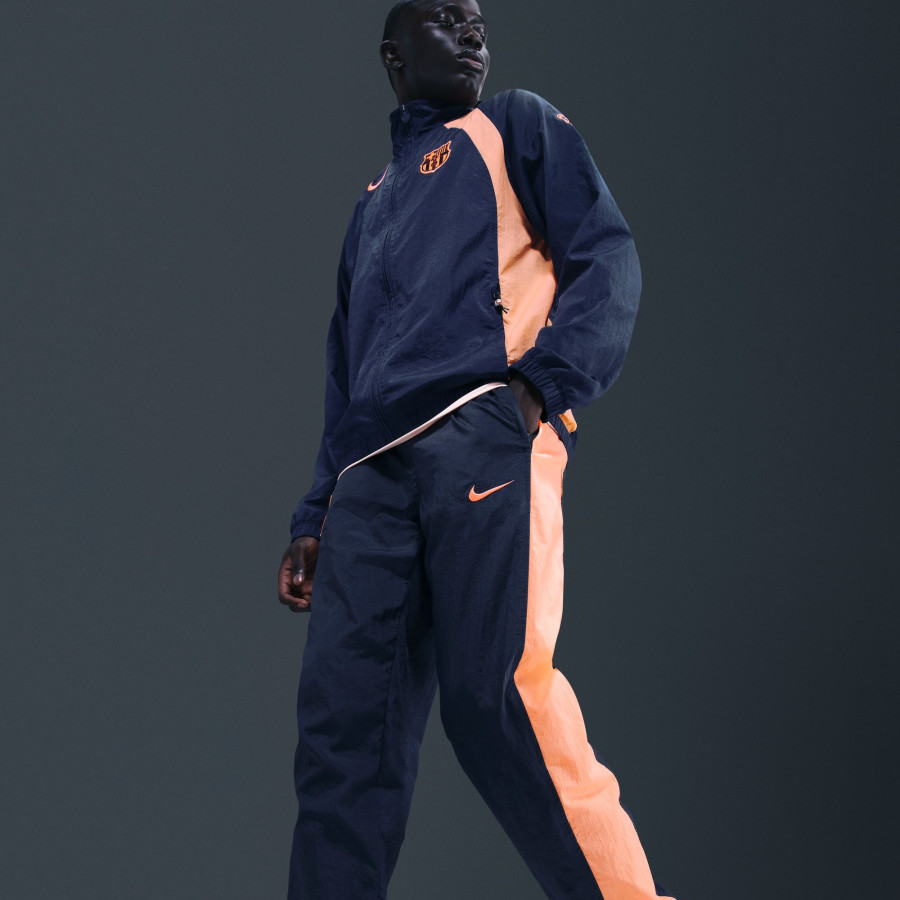 Pantalon survêtement FC Barcelone Woven T90 bleu orange