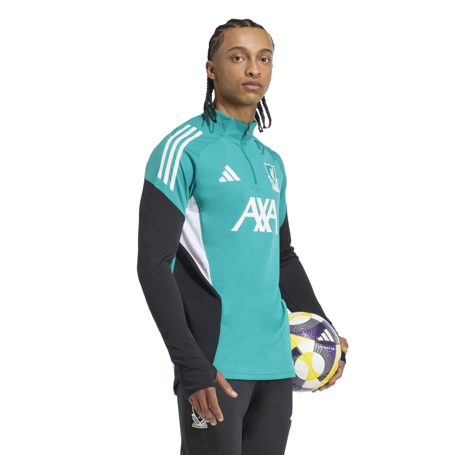 Sweat zippé Liverpool vert blanc