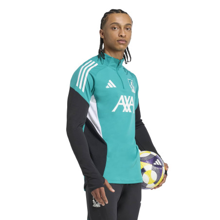 Sweat zippé Liverpool vert blanc