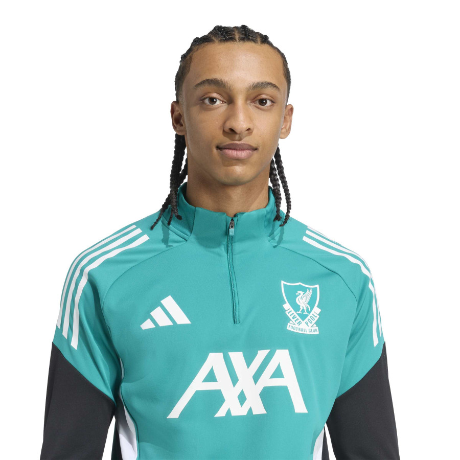 Sweat zippé Liverpool vert blanc