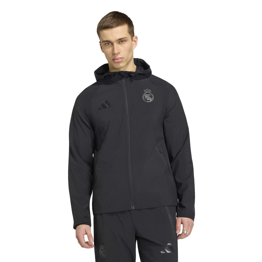 Veste survêtement Real Madrid Travel FZ noir