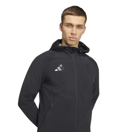 Veste survêtement Real Madrid Travel FZ noir