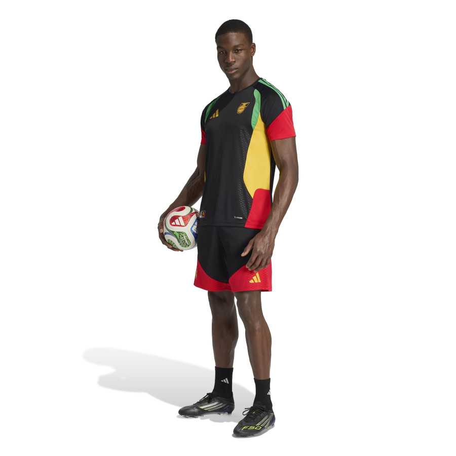 Short entraînement Jamaïque noir rouge