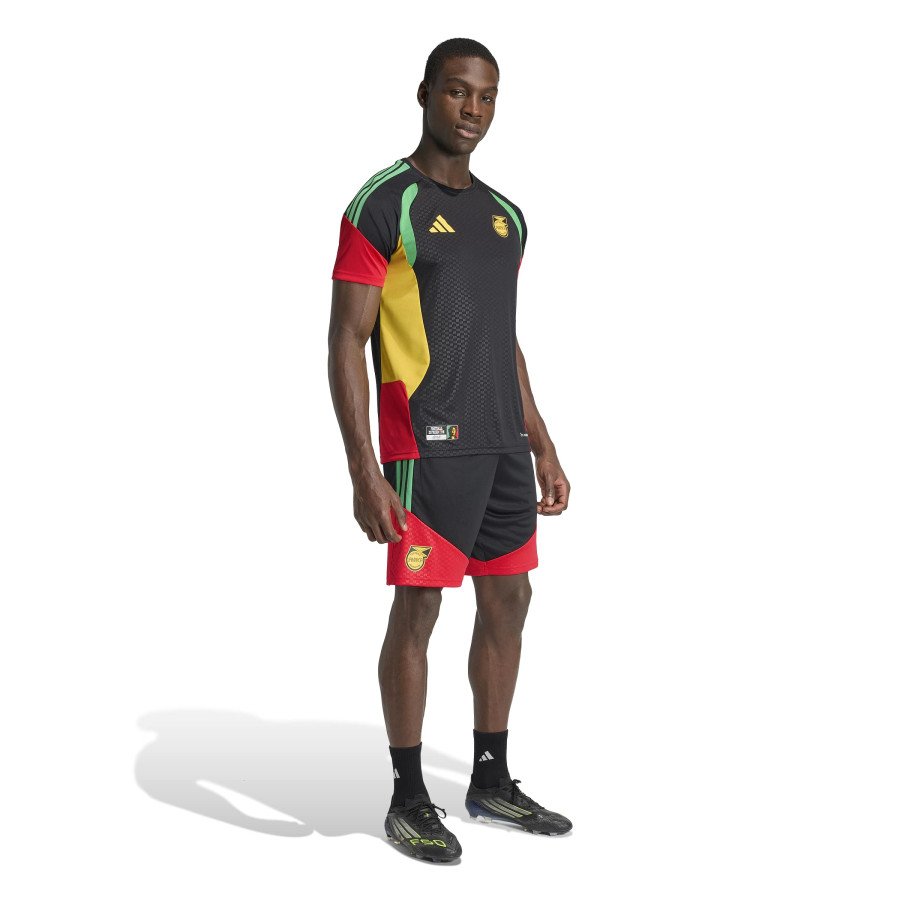 Short entraînement Jamaïque noir rouge