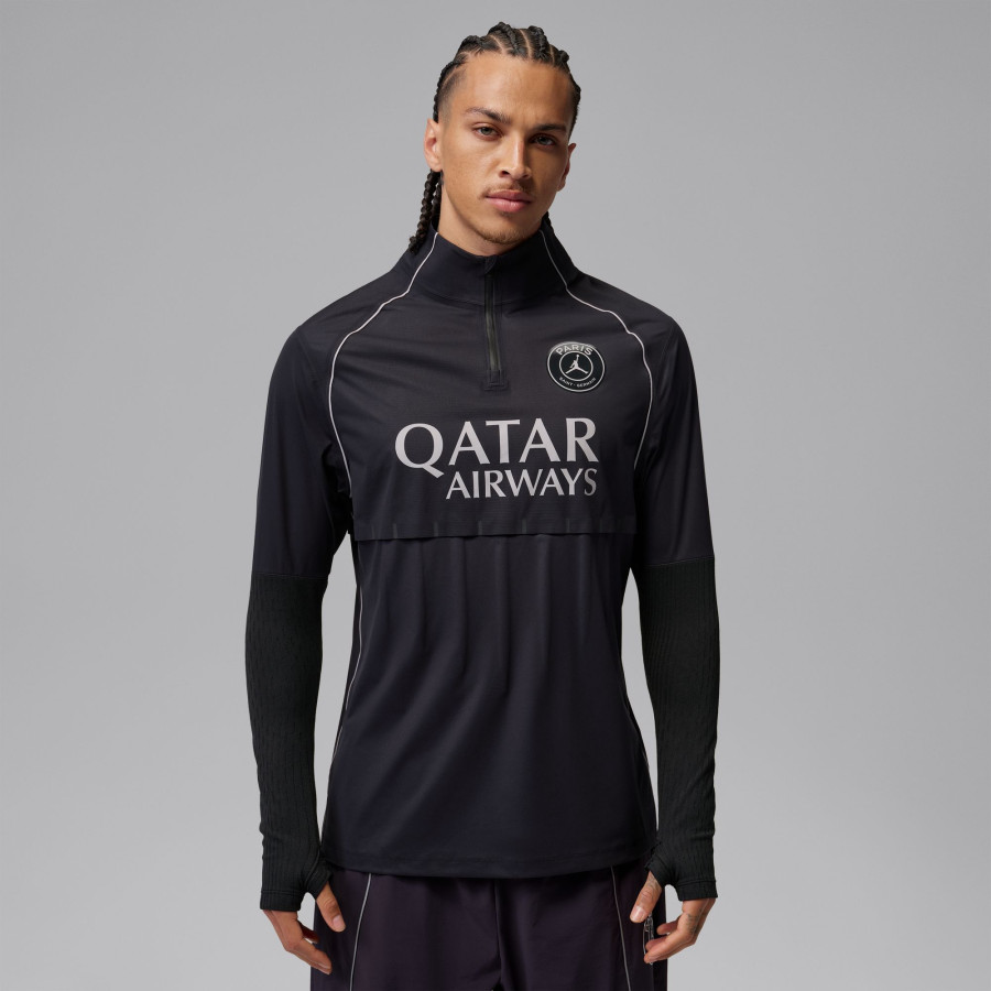 Sweat zippé PSG Strike Elite Aerogami noir blanc