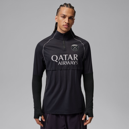 Sweat zippé PSG Strike Elite Aerogami noir blanc