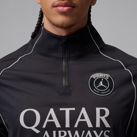 Sweat zippé PSG Strike Elite Aerogami noir blanc
