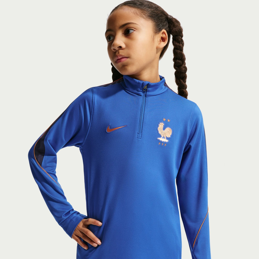 Sweat zippé junior Equipe de France Strike bleu