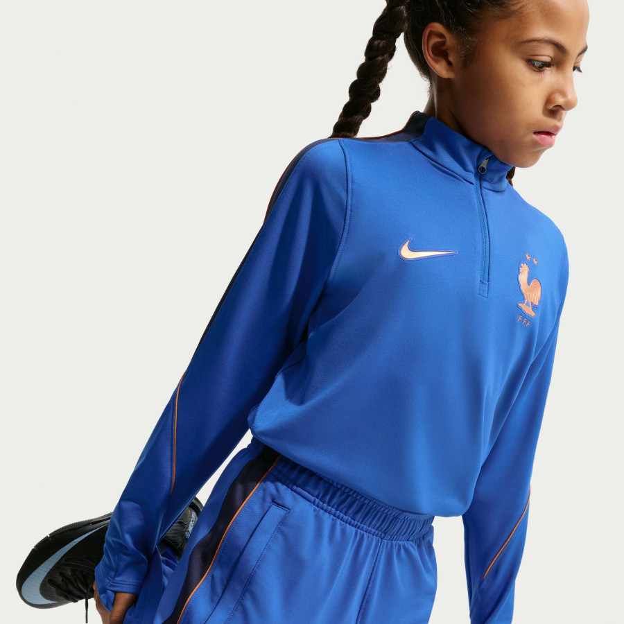 Sweat zippé junior Equipe de France Strike bleu