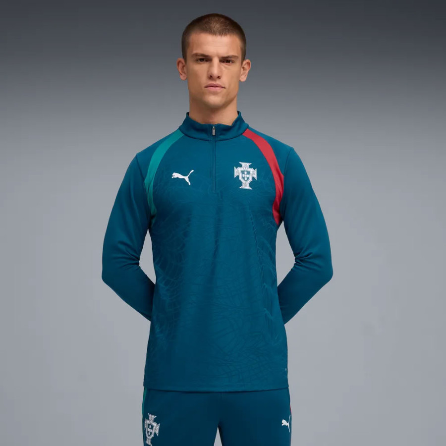 Sweat zippé Portugal bleu