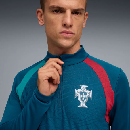 Sweat zippé Portugal bleu