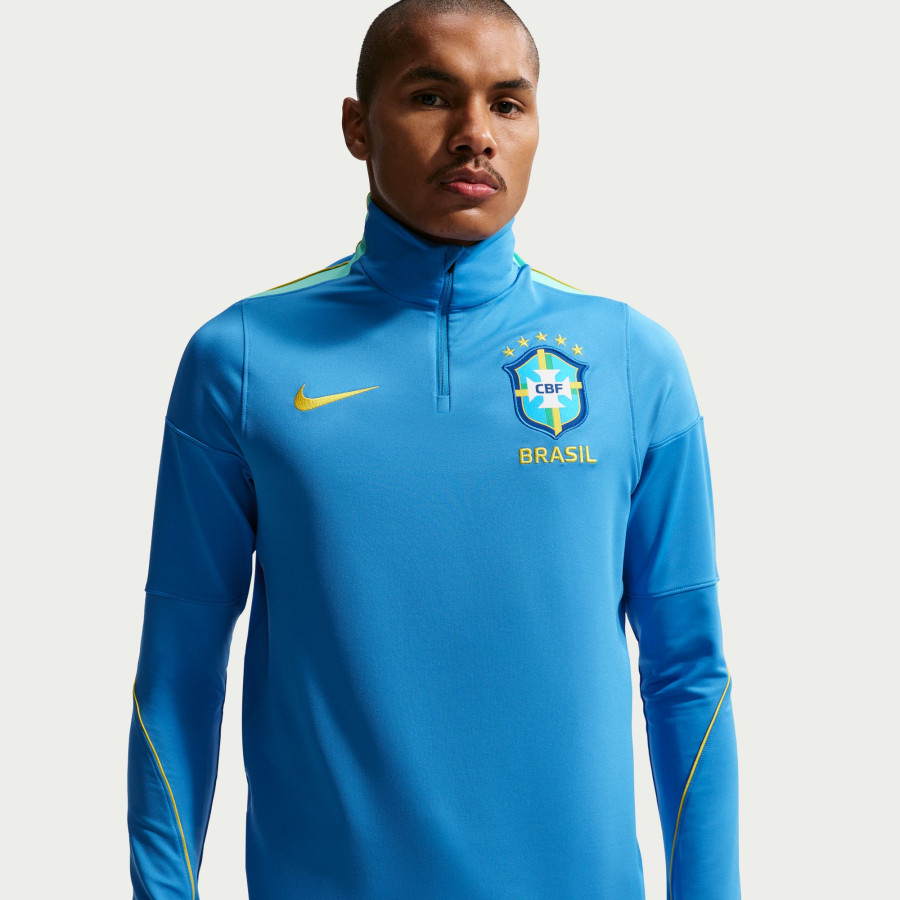 Sweat zippé Brésil Strike bleu